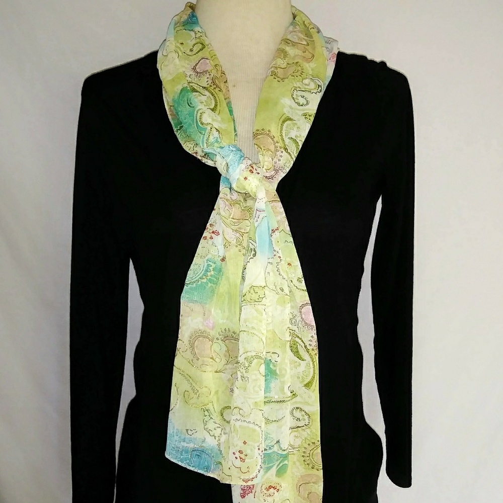 Glittery Green & Aqua Scarf #hundredsofscarves